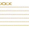 5 Feet 1/20 14K Gold Filled Unfinished Flat Cable Chain Link, 1.5mm Width/Small, Non Tarnish, KG-R3
