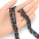 Natural Indian Agate Gemstone Heishi Tube Rondelle Beads, 4x2mm/Small, Hole ID 0.9mm, 14.5 Inch/1 Strand, GH-C13