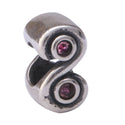 Real 925 Sterling Silver Charm, July Birthstone Charm Bead, Cubic Zirconia CZ Red Ruby Gemstone,...