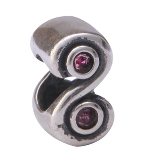 Real 925 Sterling Silver Charm, July Birthstone Charm Bead, Cubic Zirconia CZ Red Ruby Gemstone,...