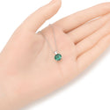 925 Sterling Silver May Birthstone Solitaire Necklace, 8mm/2 Carat Green Emerald Cubic Zirconia CZ, Length Selections: 16 inch/18 inch