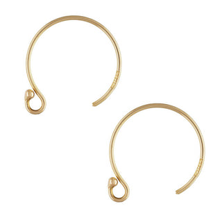 10pcs Real 1/20 14K Gold Filled Ball End Round Circle Earring Hooks, 13mm, 0.64mm/22 Gauge, JK1-P6