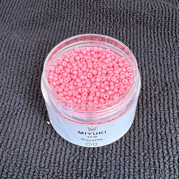 25g Miyuki Rocaille 11/0 Round Seed Beads Duracoat Opaque Guava RR-4465