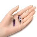4pcs Natural Purple Amethyst Gemstone Pendants, 42mm Loose Bullet Point Stone Drops, G2P-C4