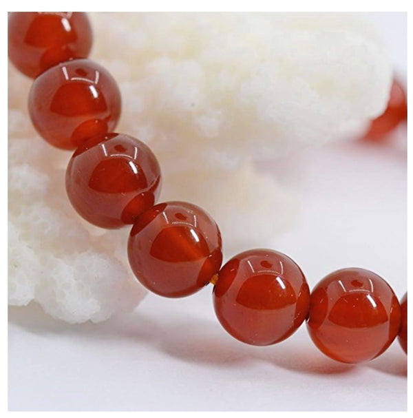 1 Strand Stretch Natural Carnelian Beaded Gemstone Bracelet, 8mm Bead, Length Selections: 7 inch/7.5 inch/8 inch/8.5 inch