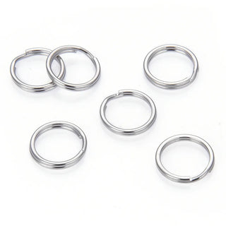 100pcs 304 Stainless Steel Split Rings – 0.8mm Wire (6mm/8mm)