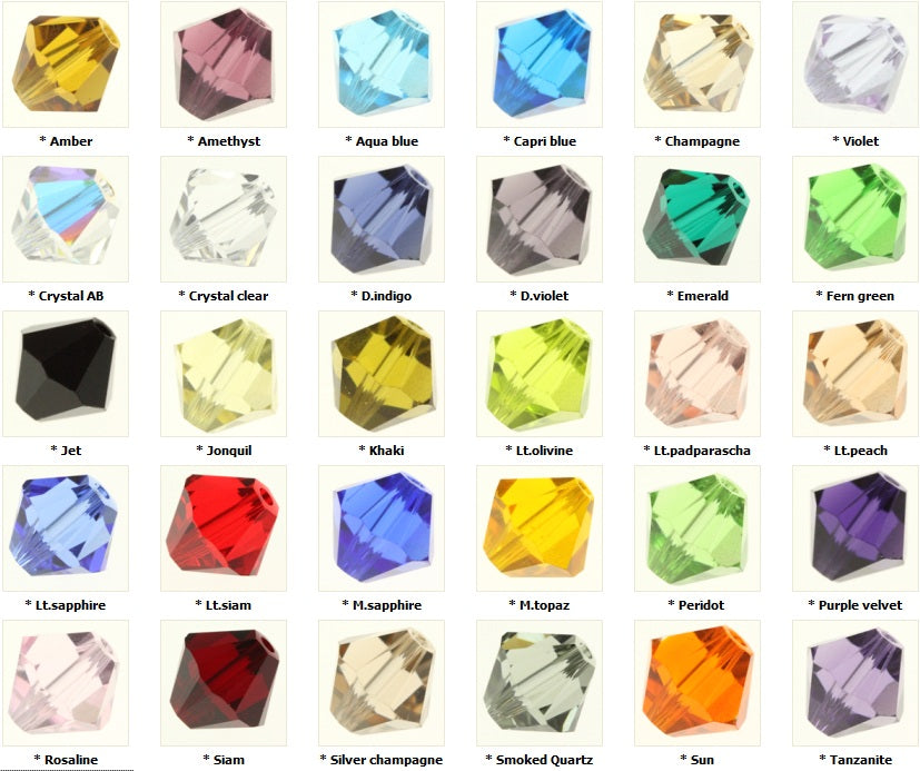 4mm Faceted Bicone Crystal Beads | Beads Wholesale | Adabele
