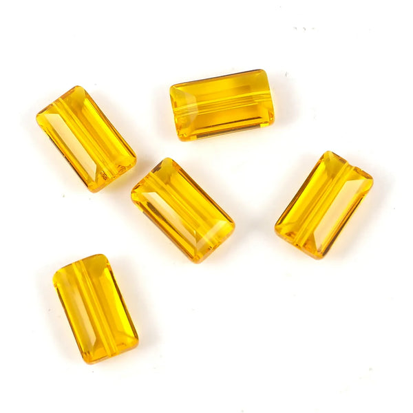 25pcs Adabele Austrian Faceted Rectangle Crystal Beads #5055, Light Topaz Yellow, 14mm x 8mm, Hole ID 1.2mm, SSRT1408