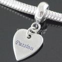 1pc Solid 925 Sterling Silver Heart Love Charm Passion Heart Charm, Compatible with Pandora All Other Charm Bracelet, EC348
