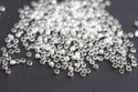 200pcs Tarnish Resistant Small Tiny Round Crimp Beads, Sterling Silver Plated Brass, 2mm, Hole ID 1mm, BF101-1