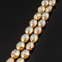 50pcs Creative Club Faceted Flat Oval Crystal Beads, Golden Shadow, 16x12mm/Large, Hole ID 1.1mm, CCO-28