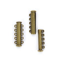 10pcs 5-Strand Magnetic Lock Clasp Sets, Multiple Strands Layering Clasp, Antique Bronze Plated Brass, 28mm, CF229-5