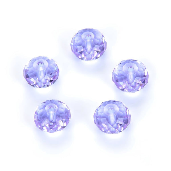 24pcs Adabele Austrian Faceted Rondelle Crystal Beads #5040, Light Violet (Purple), Size Selections: 6x4mm, 8x6mm, 10x8mm
