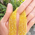 500pcs Creative Club Faceted Bicone Crystal Glass Beads, Light Topaz Yellow, 4mm (0.16 Inch) Small Tiny, Hole ID 0.9mm, CCB409