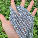 140pcs Creative Club Faceted Round Crystal Glass Beads, Silver Shade, 8mm, Hole ID 1mm, CC2R832