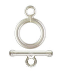 2 Sets 925 Sterling Silver Round Toggle Clasps, T-Bar Jewelry Closure, Size Selections: 10mm/12mm/15mm