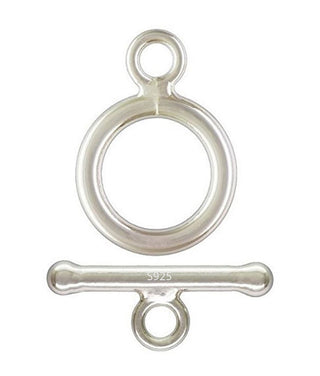 2 Sets 925 Sterling Silver Round Toggle Clasps, T-Bar Jewelry Closure, Size Selections: 10mm/12mm/15mm