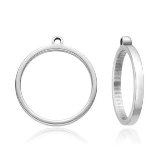 10pcs 304 Stainless Steel Round Open Back Bezel Settings (25mm/30mm)