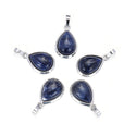 2pcs Natural Blue Sodalite Teardrop Gemstone Pendants, 22mm Pear Stone Drops, G2P-J7