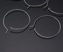 100pcs 316 Surgical Stainless Steel Round Hoop Earring Findings –(20mm/30mm/40mm/50mm/60)