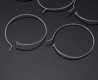 100pcs 316 Surgical Stainless Steel Round Hoop Earring Findings –(20mm/30mm/40mm/50mm/60)