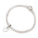 1pc Real 925 Sterling Silver Happy Love Heart Bead Charm Pendant, Compatible with Pandora All Other Charm Bracelets, EC4-D5