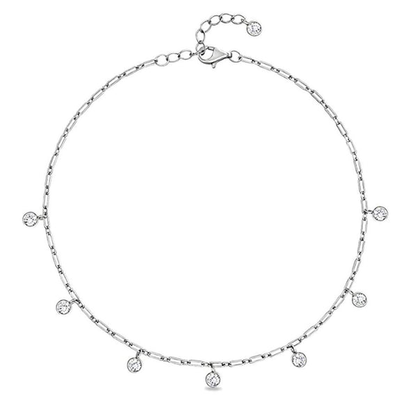 10pcs Grade A April Crystal Clear Birthstone Charm Drops, Stainless Steel, Tarnish Resistant, 10mm, CCP30-4