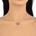 1pc Real 925 Sterling Silver Purple Enamel Flower Bead Charm, Compatible with Pandora All Other Charm Bracelet, EC6-B5