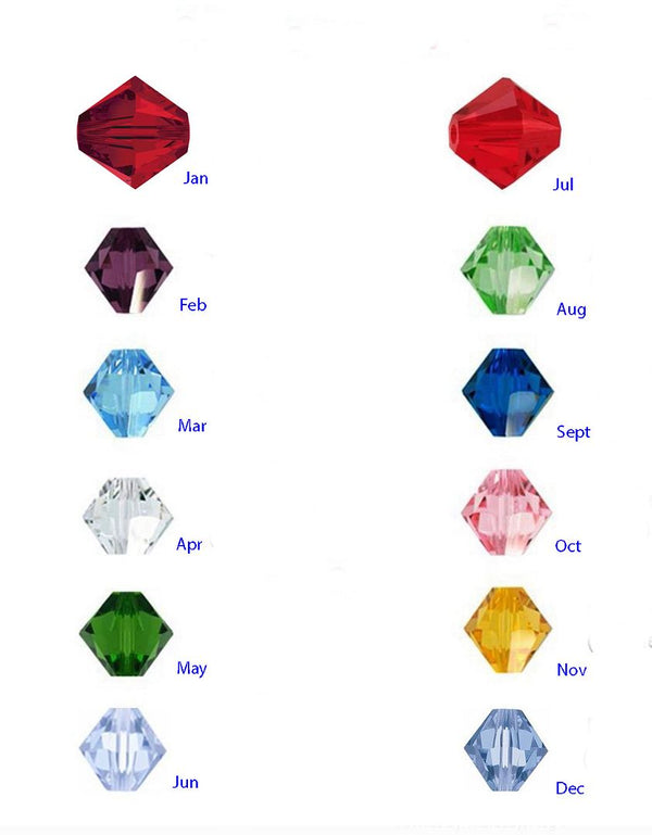 2 Sets/24pcs Mixed Austrian Birthstone Bicone Crystal  Beads, 8mm, Hole ID 1mm, BB1