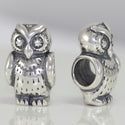 1pc Real Solid Sterling Silver Owl Charm Wisdom Bead, Compatible with Pandora All Other Charm Bracelets, EC396