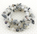 Natural Black Quartz Rutilated Gemstone Chip Beads, Free Form, 5mm-8mm, Hole ID 1mm, 1 Strand/31 Inch, GZ1-9