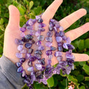 Natural Purple Amethyst Crystal Gemstone Petal Keishi Beads, Irregular, 10mm-20mm, Hole ID 1mm, 1 Strand/15 Inch, GZ6-9