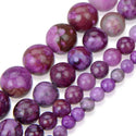 Natural Purple Sugilite Gemstone Round Beads, 1 Strand/15 Inch, Size Selections: 4mm/6mm/8mm/10mm
