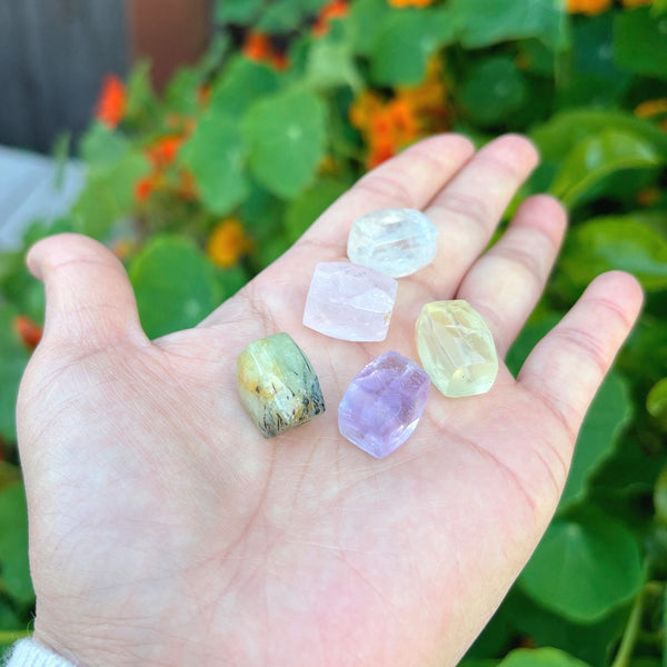 10pcs Natural Amethyst Citrine Rose Quartz Lemon Quartz White Crystal Gemstone Faceted Cylinder Tube Beads, 12-18mm, Hole ID 1mm, GZ9-6