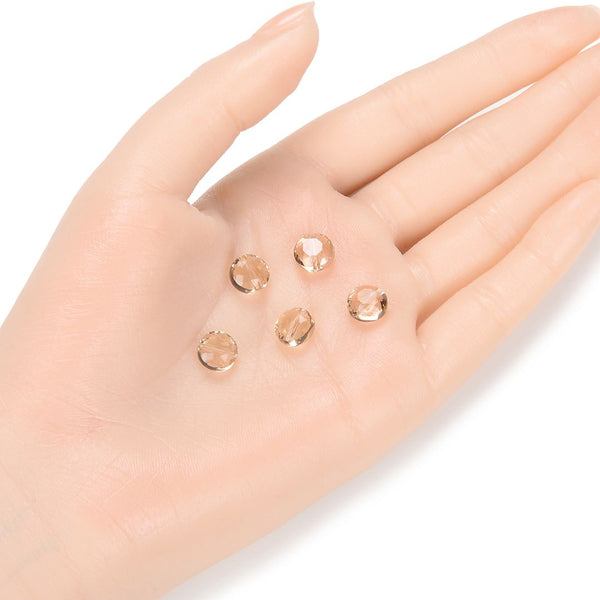 25pcs Adabele Austrian Faceted Flat Round Coin Crystal Beads #5052, Silver Champagne, 8mm, Hole ID 1mm, SSMR829