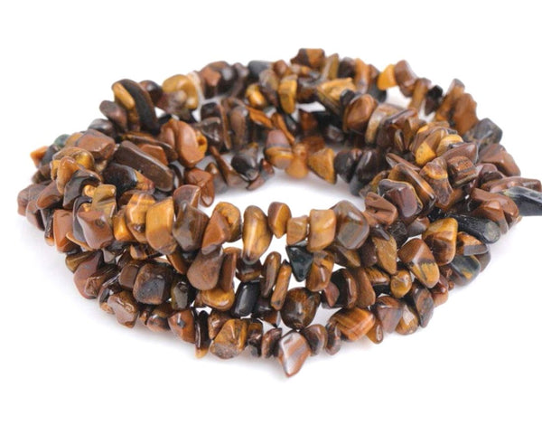 Natural Golden Yellow Tigers Eye Gemstones Chip Beads, Free Form, 5mm-8mm, Hole ID 1mm, 1 Strand/31 Inch, GZ1-7