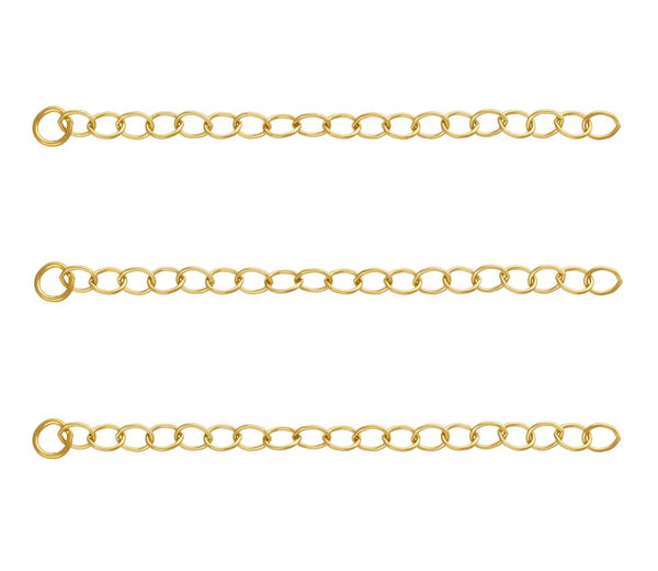 1pc Adabele Real 1/20 14K Gold Filled 2 Inch Chain Extender, No Clasp, Removable Adjustable Cable Chain Extension, JK8-A1
