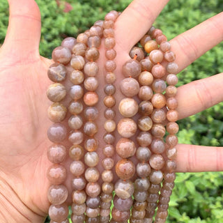 Natural Multi-Color Sunstone Gemstone Round Beads, 15 Inch/1 Strand, Size Selections: 6mm/8mm/10mm