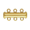 1 Set Real 1/20 14K Gold Filled 3 Rows Multiple Strand Slide Lock Tube Clasp, 3 Closed Jump Ring, 20mm, JK3-E3