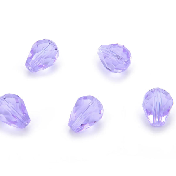 24pcs Adabele Austrian Faceted Teardrop Crystal Beads #5500, Light Violet, 8mm x 6mm, Hole ID 1mm, SST-804