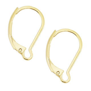 20pcs Tarnish Resistant Interchangeable Leverback Earring Hooks, 18K Yellow Gold Plated Brass, 17mm, BF260-2