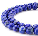 Natural Grade A Blue Lapis Lazuli Gemstone Round Beads, 15 Inch/1 Strand, Size Selections: 6mm/8mm/10mm