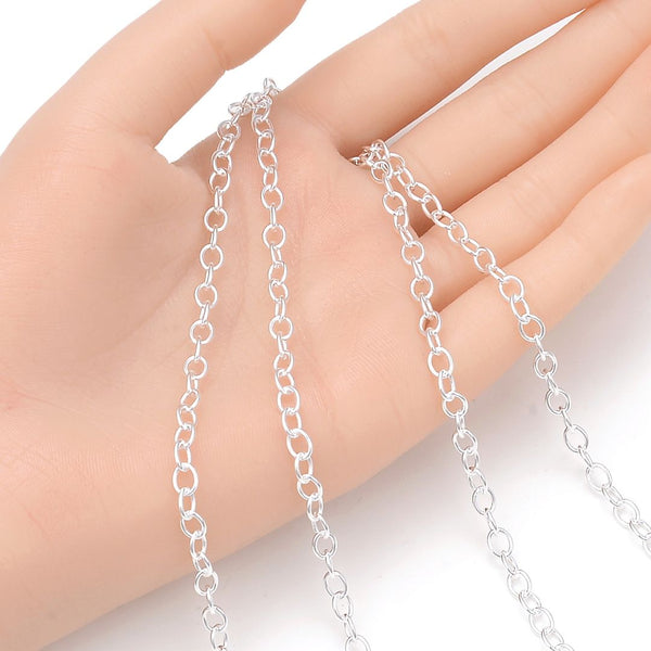 5 Feet 925 Sterling Silver Unfinished Cable Chain Links, 4.2mm, Large, SSK-G3