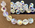 50pcs Adabele Austrian Faceted Round Crystal Beads #5000, Crystal Clear AB, Size Selections: 4mm/6mm/8mm/10mm