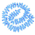 200pcs Creative Club Faceted Teardrop Briolette Crystal Glass Beads, Pendant Drop, Light Sapphire Blue, 12x6mm, Hole ID 1mm, CCT2-14