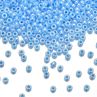50g Miyuki Rocaille 8/0 Round Seed Bead Opaque Blue Luster Alabaster RR-537