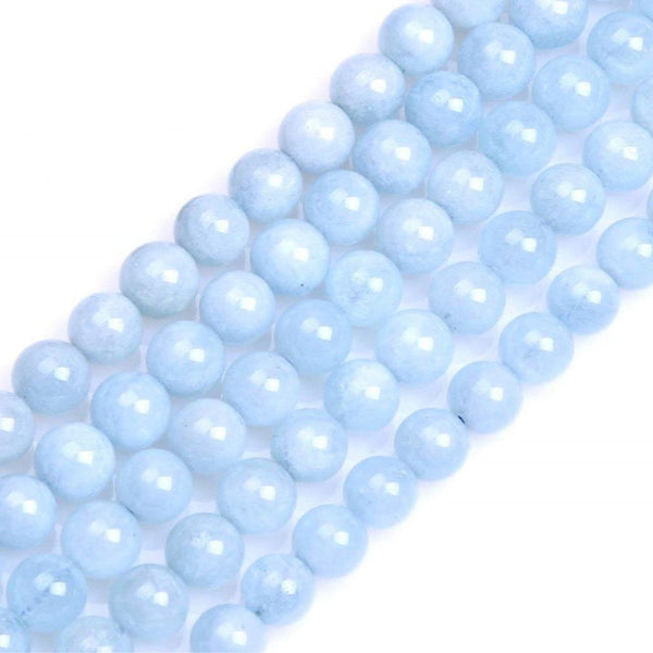 Natural Aquamarine Blue Quartz Gemstone Round Beads, 1 Strand/15 Inch, Size Selections: 4mm/6mm/8mm/10mm