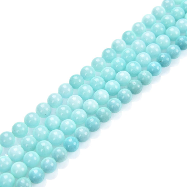 Lab Created Green Amazonite Gemstone Round Beads, 1 Strand/15 Inch, Size Selections: 4mm/6mm/8mm/10mm