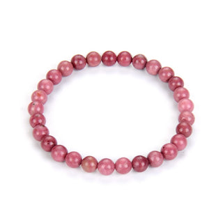 1 Strand Stretch Natural Grade A Pink Rhodonite Beaded Gemstone Bracelet, 6mm Beads, Length Selections: 7 inch/7.5 inch/8 inch