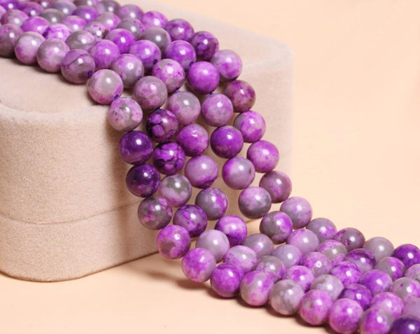 Natural Purple Sugilite Gemstone Round Beads, 1 Strand/15 Inch, Size Selections: 4mm/6mm/8mm/10mm